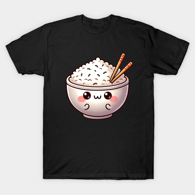 Cheerful Kawaii Rice Bowl T-Shirt by PhotoSphere